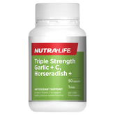 Nutra-Life Triple Strength Garlic + C Horseradish + 50 Capsules